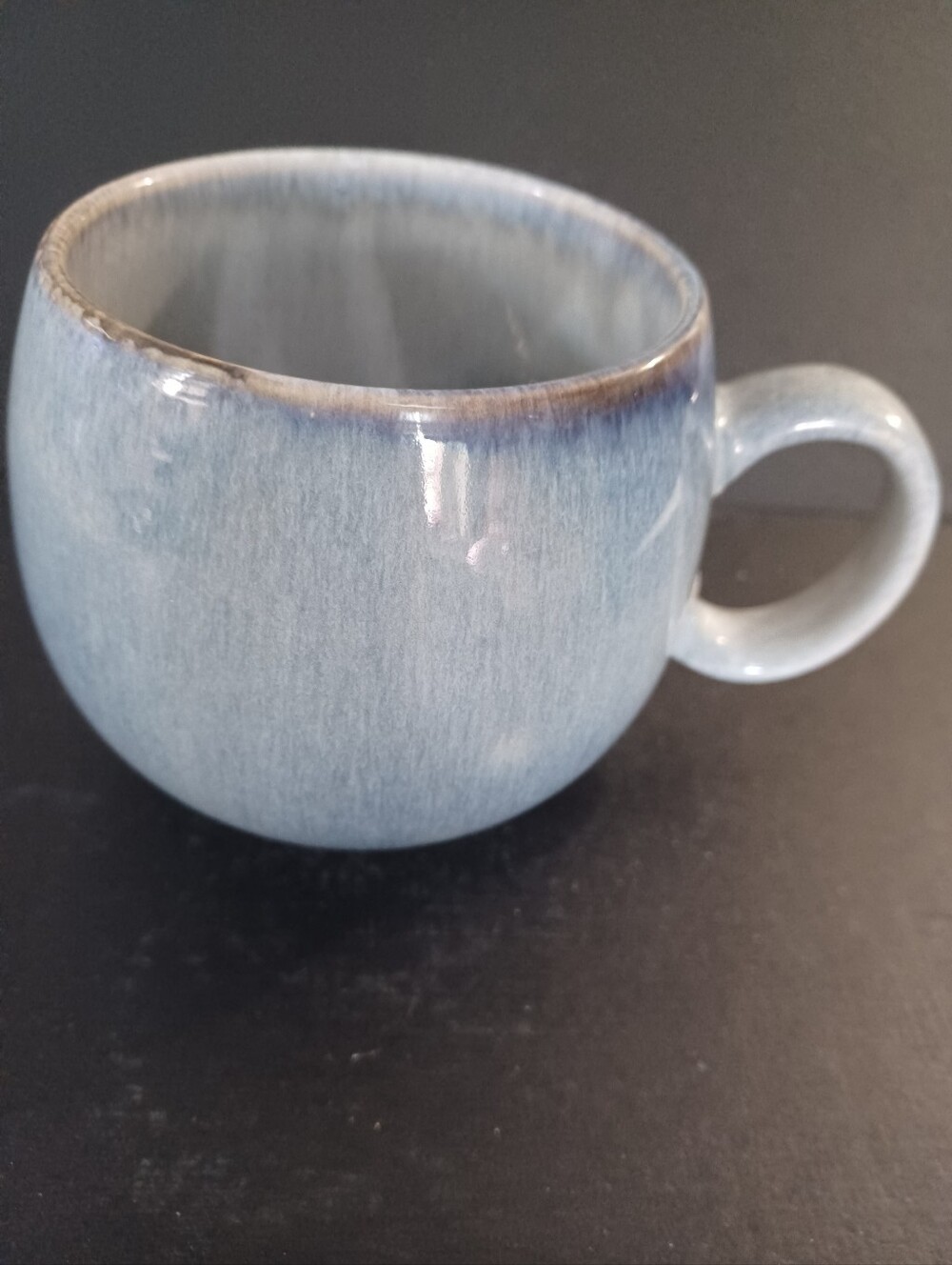 Large Grey Blue & Brown Glazed & Textured Mug Cup 18oz Ceramic By Dwell Studio